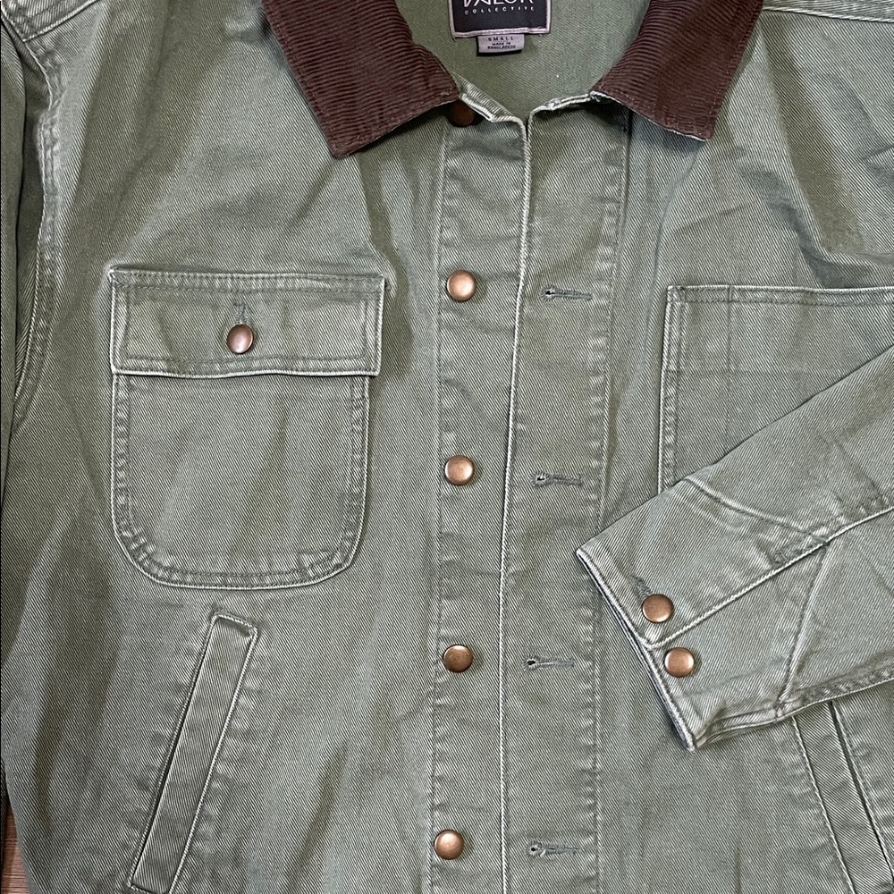 VALOR Men’s 100% Cotton Size Small Green Chore Jacket - Picture 3 of 8
